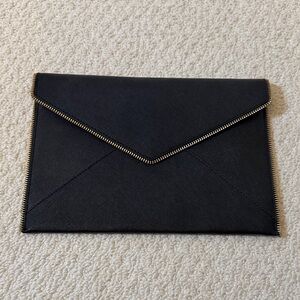 Rebecca Minkoff Black Envelope Clutch with Gold Trim